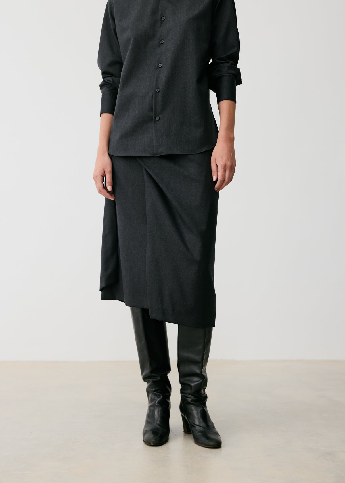 Draped Wool Skirt