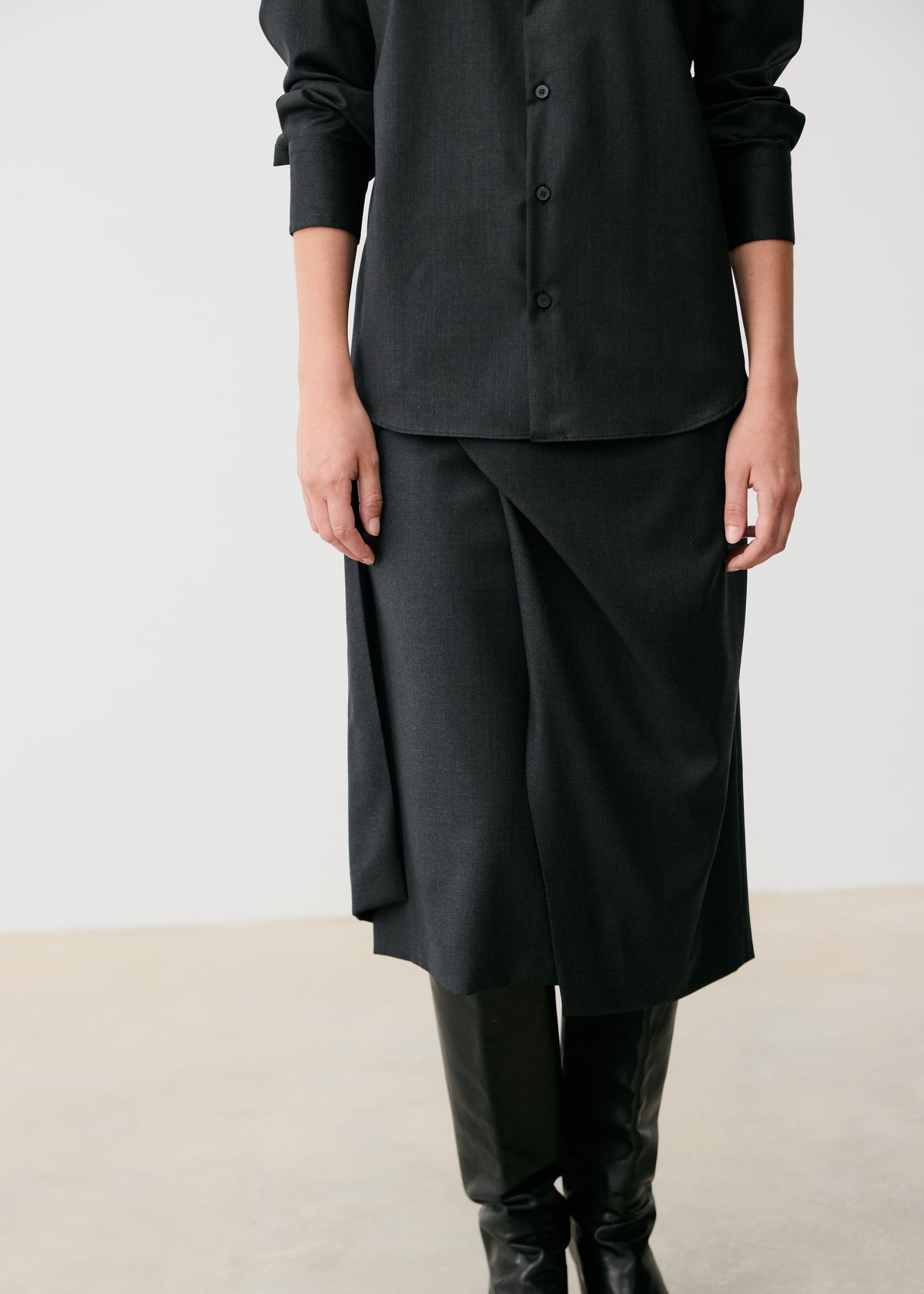 Draped Wool Skirt