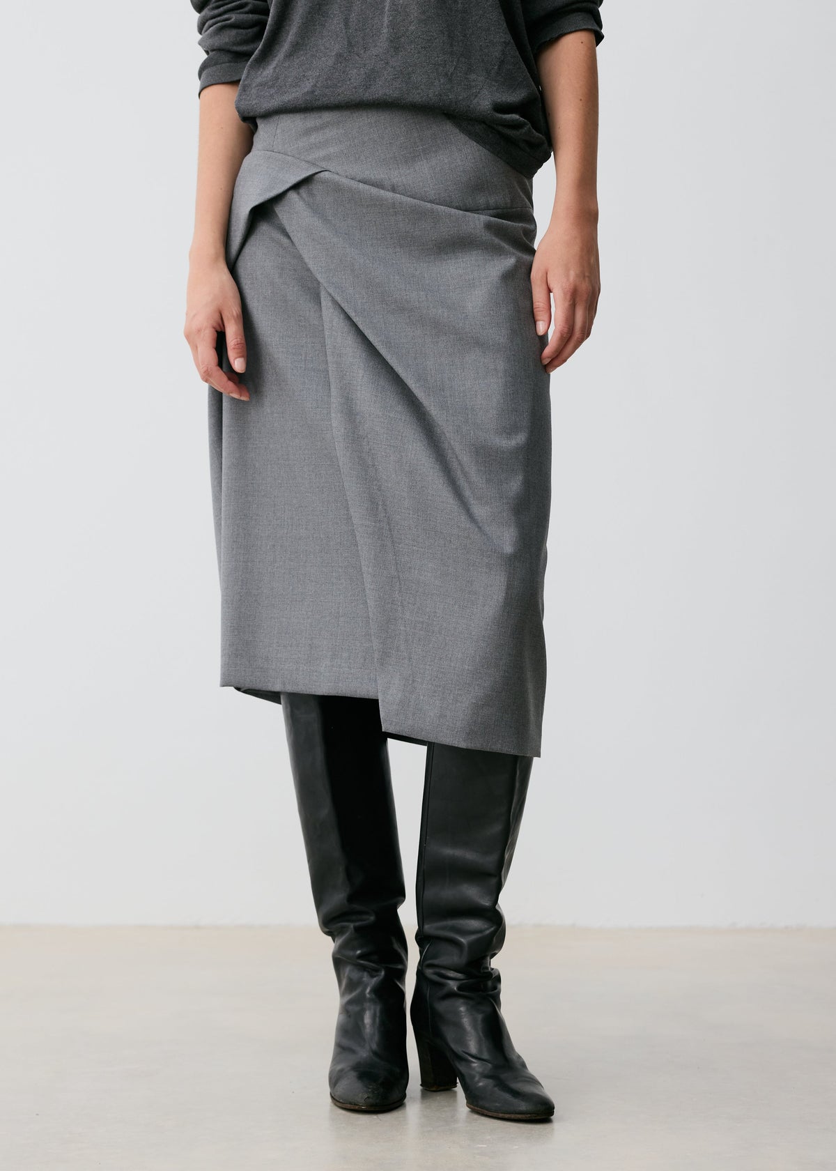 Draped Wool Skirt