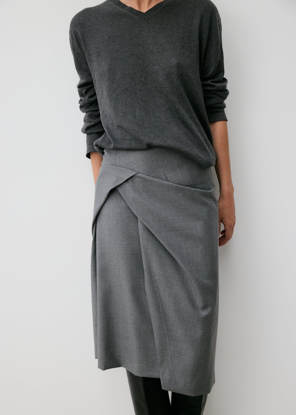Draped Wool Skirt