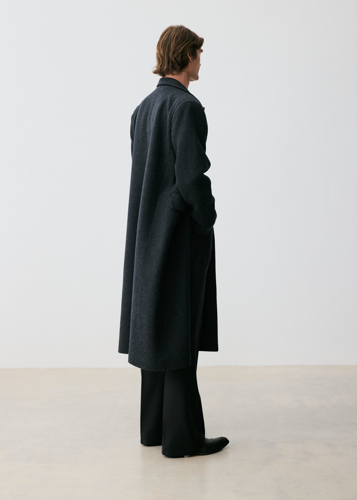 Herringbone Double-Breasted Coat