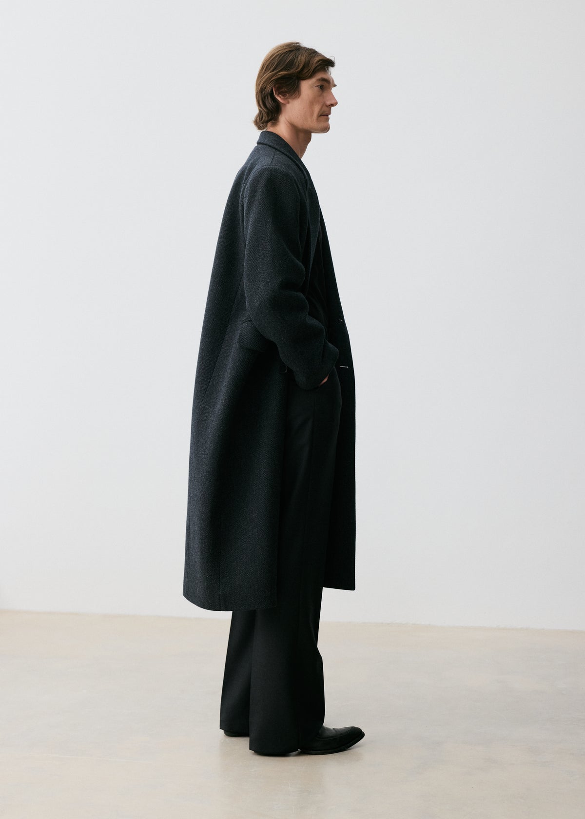 Herringbone Double-Breasted Coat