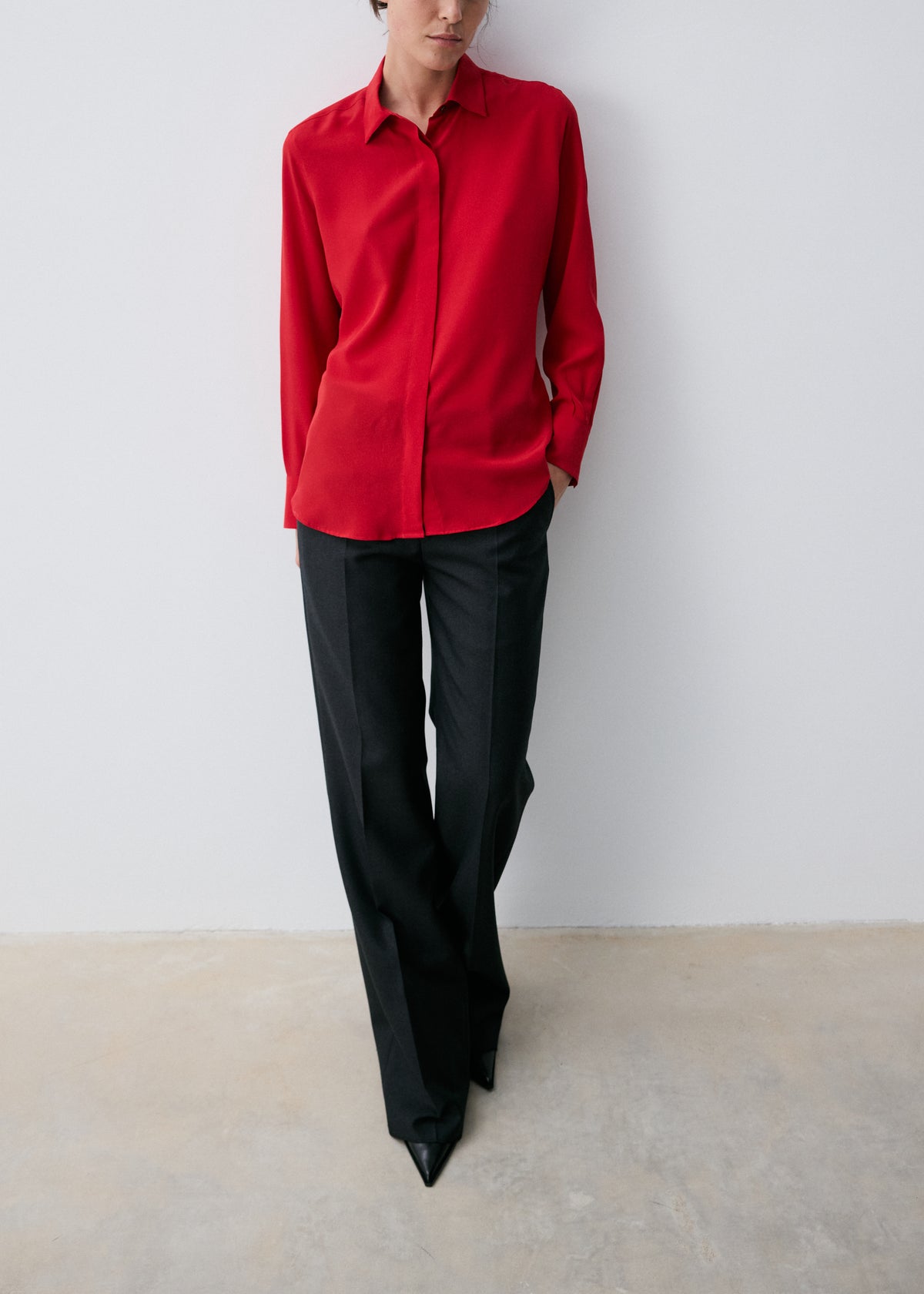Silk red shirt