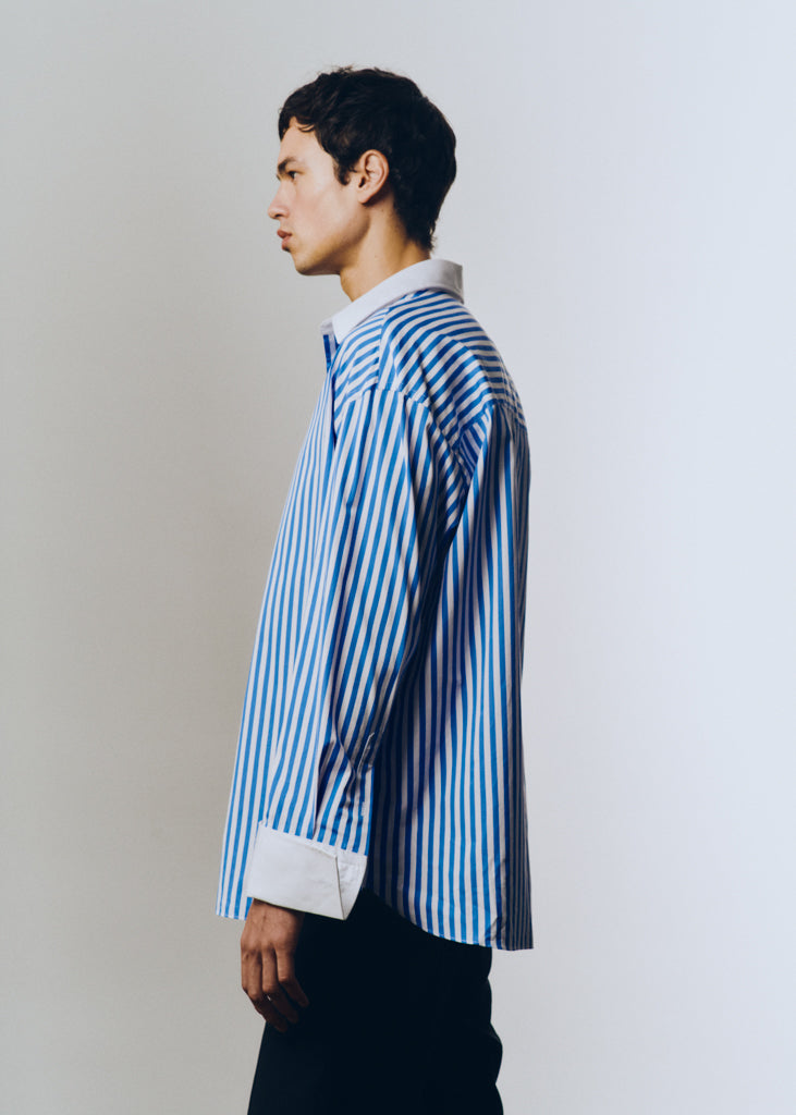 Relaxed blue striped shirt