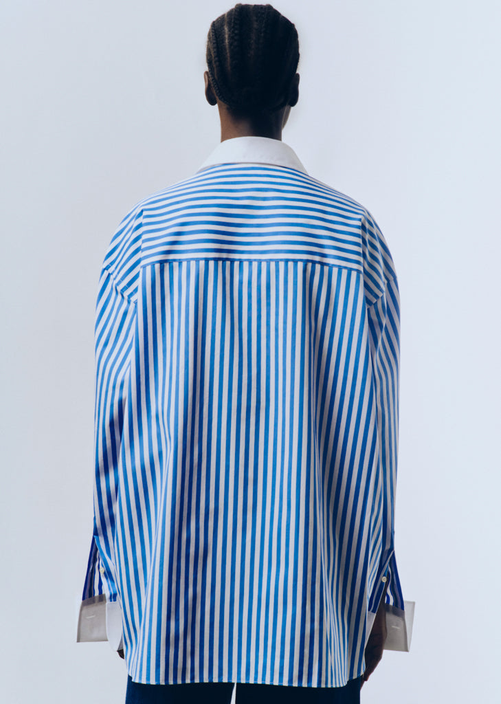 Relaxed blue striped shirt